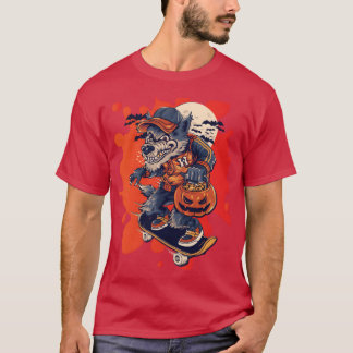 Wolfskateboarden in der Familie T-Shirt