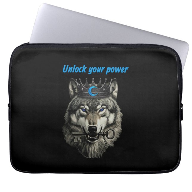 Wolfskönig, entfessle deine Macht Laptopschutzhülle (Vorderseite)