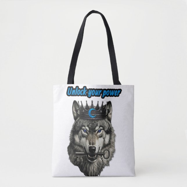 Wolfskönig, entfessle deine Macht Tasche (Vorderseite)