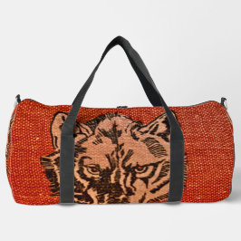 Wolfskopf auf Rot Duffle Bag