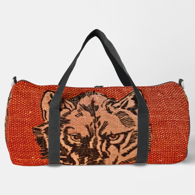 Wolfskopf auf Rot  Duffle Bag (Vorderseite)