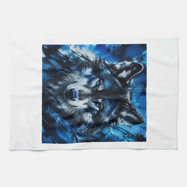Wolfskopf Geschirrtuch (Horizontal)