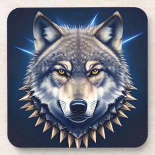 Wolfskopf Intensive Wilde Moderne Dekoration Getränkeuntersetzer