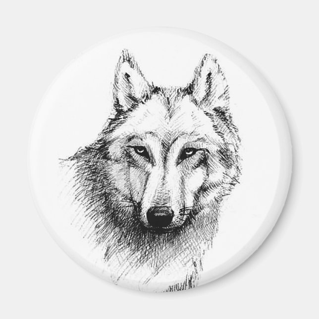 Wolfskopf Magnet (Vorne)