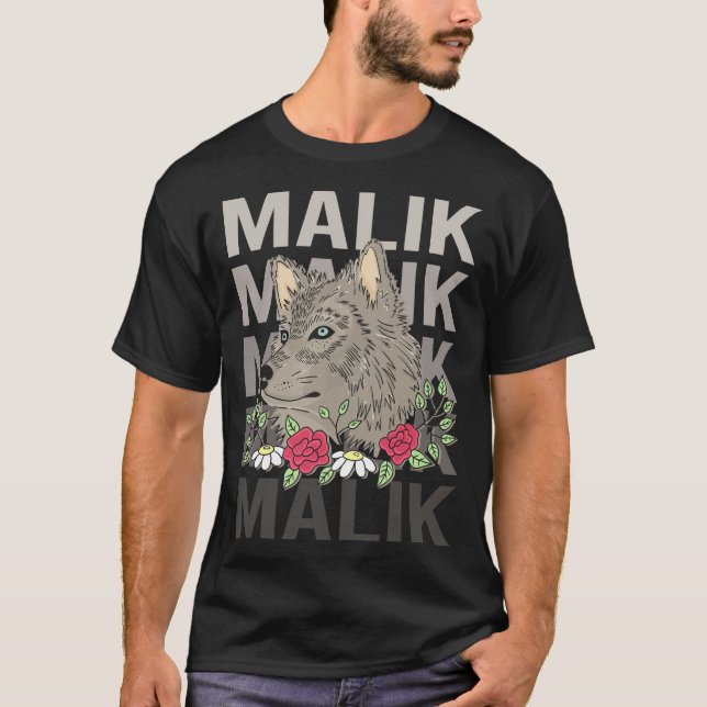 Wolfskopf - Malik Name T-Shirt (Vorderseite)