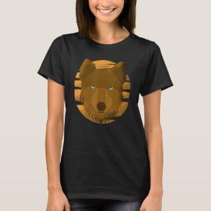 Wolfskopf-Raubtier-Abdruck mit Wildtier T-Shirt