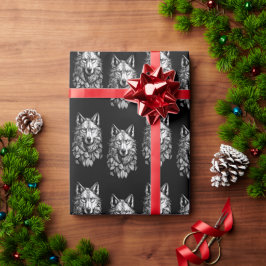 Wolfskopf verlasse Tierkunst zeichnend Geschenkpapier