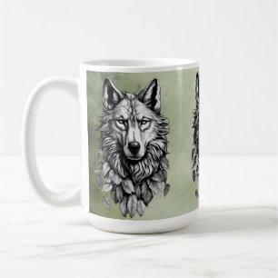 Wolfskopf verlasse Tierkunst zeichnend Kaffeetasse