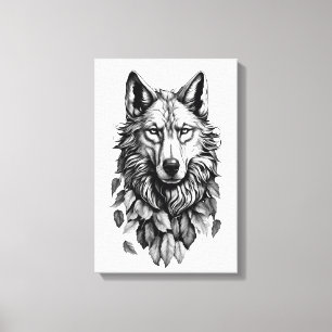 Wolfskopf verlasse Tierkunst zeichnend Leinwanddruck