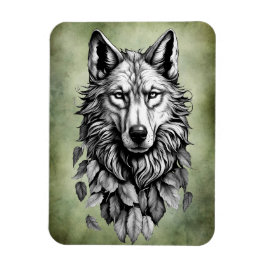 Wolfskopf verlasse Tierkunst zeichnend Magnet