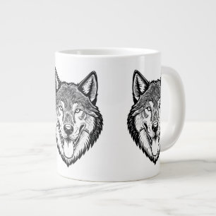 Wolfskopf von vorne Jumbo-Tasse