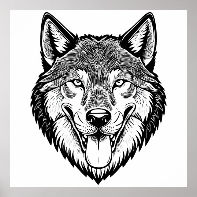 Wolfskopf von vorne poster (Vorne)