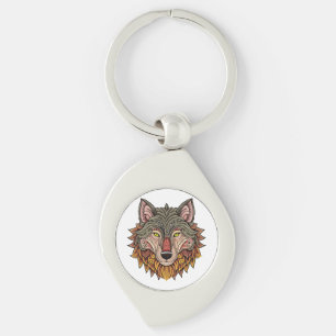 Wolfskopf von vorne schlüsselanhänger