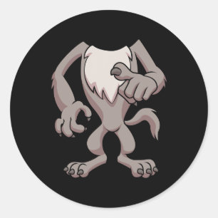 Wolfskostüm für Halloween Werwolf Tier Cosplay Runder Aufkleber