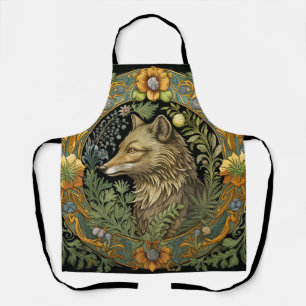 Wolfsprofil im Vintagen Stil Schürze