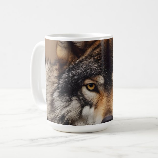Wolfsprotrait Kaffeetasse (Vorderseite Links)