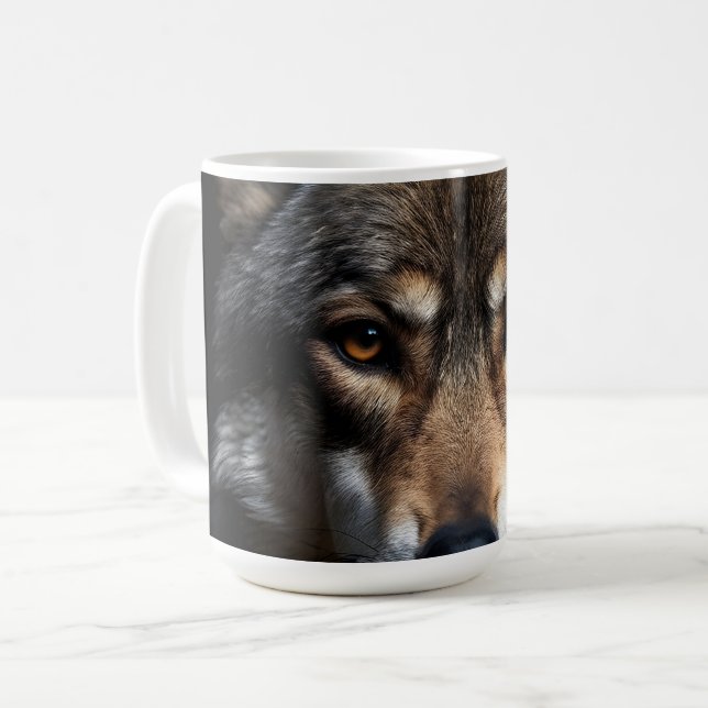Wolfsprotrait Kaffeetasse (Vorderseite Links)