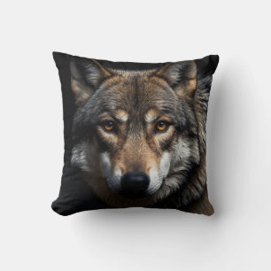 Wolfsprotrait Kissen