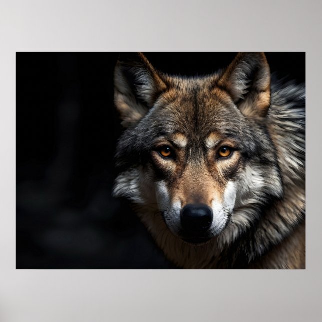 Wolfsprotrait Poster (Vorne)