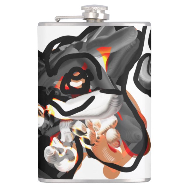 Wolfspucke Flachmann (Vorderseite)