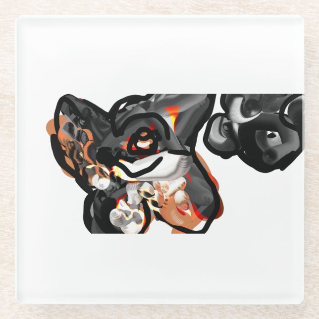 Wolfspucke Glasuntersetzer (Vorderseite)