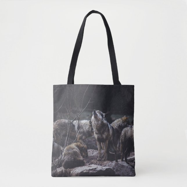 WOLFSRUDEL AUF FELSFORMATION TASCHE (Vorderseite)