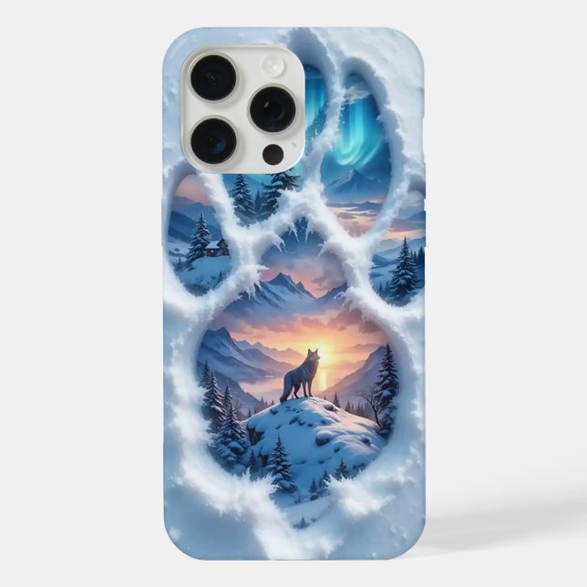 Wolfstatzen-Landschaft  iPhone 15 Pro Max Hülle (Rückseite)