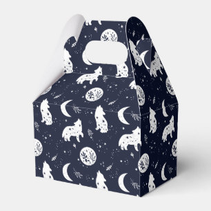 Wolfswelpe heult am Mond Favor Box Geschenkschachtel