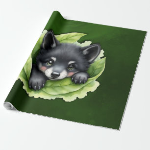 Wolfswelpe im Grünen: Geschenkpapier