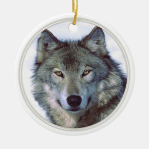 Wolftiertotem Keramik Ornament