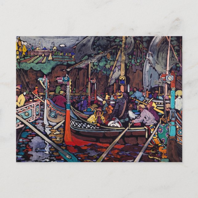 Wolga Song, 1906 von Wassily Kandinsky Postkarte (Vorderseite)