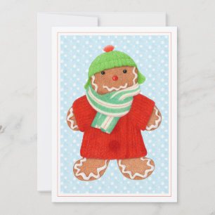 WOLIE GINGERBREAD 5x7 Carte de Noël plate