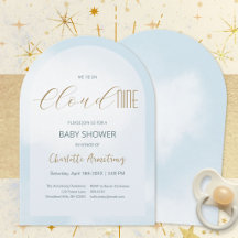 Wolke 9 Himmelblau Baby Shower Einladung