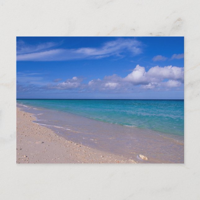 Wolke in blauem Himmel über Sandstrand Postkarte (Vorderseite)