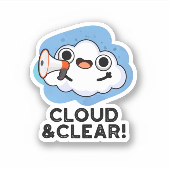Wolke und klarer, sonniger Wetterpuff Aufkleber (Vorderseite)