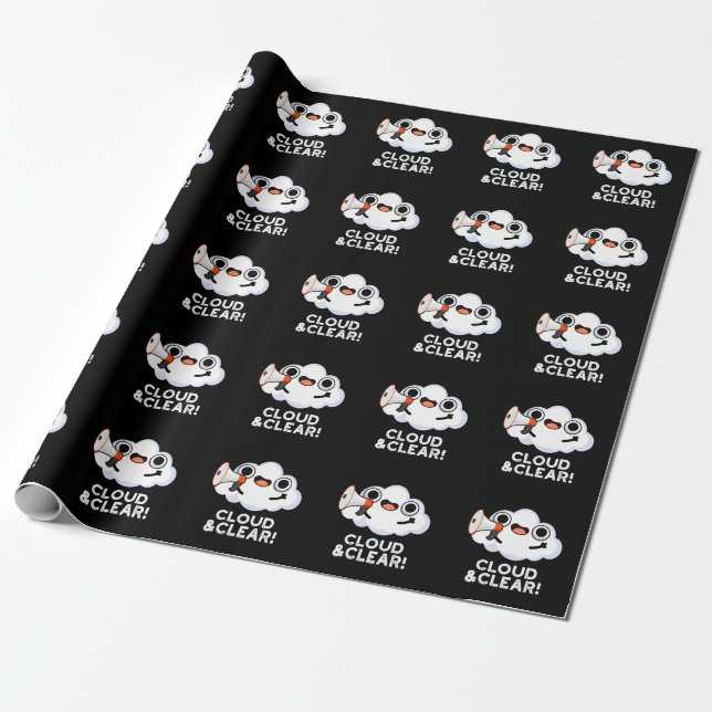 Wolke und klares sonniges Wetter blasen dunkle BG Geschenkpapier (Ungerollt)