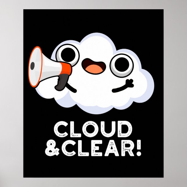 Wolke und klares sonniges Wetter blasen dunkle BG Poster (Vorne)