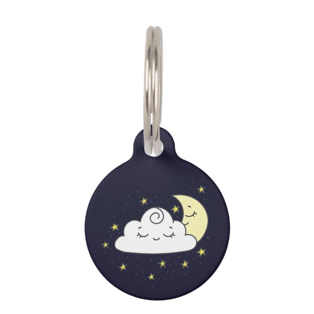Wolke und Mond Haustiermarke (Vorderseite)