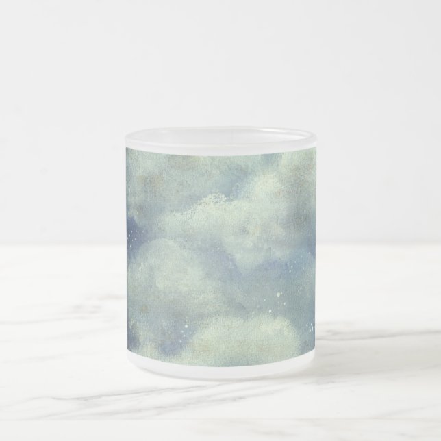 Wolke und Sternennacht niedlich blau Mattglastasse (Mittel)
