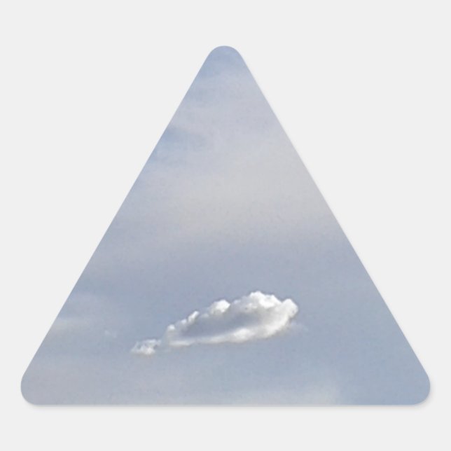 Wolke und Wolke Dreieckiger Aufkleber (Vorderseite)
