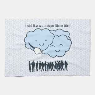 Wolke verspottet Menschen-Form-lustigen Cartoon Küchentuch
