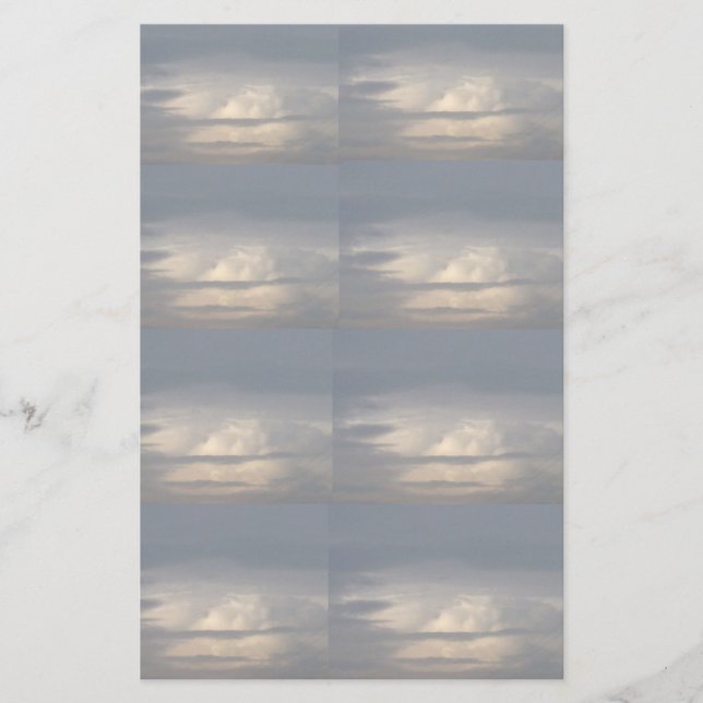 Wolken 1 Geschosse Briefpapier (Vorderseite)