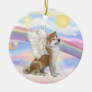 Wolken - Akita Inu Angel Keramikornament