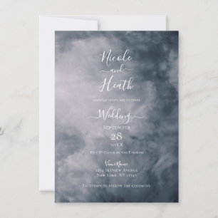 Wolken am Himmel der Stimmungsblauen Hochzeit Einladung
