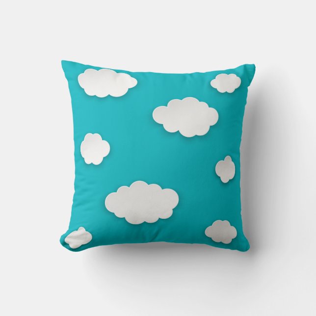 Wolken auf blauem Himmelsmuster Kissen - Serene (Vorderseite)