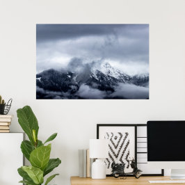 Wolken auf dem Berg Storžič, Slowenien Poster