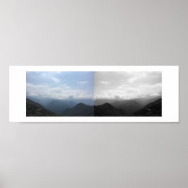 Wolken auf dem Hügel Reflexionsfotografie Poster