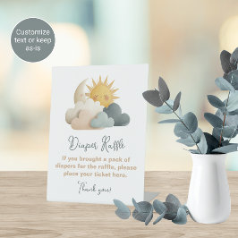 Wolken-Baby-Dusch-Thema Windel-Raffel-Tischschild Sockelschild