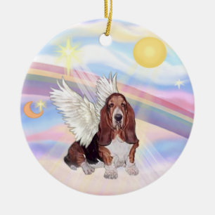 Wolken - Basset-Hund Keramikornament