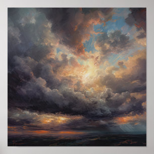 Wolken bei Morgendämmerung Art Print Poster